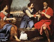 Lorenzo Lippi Lot and His Daughters oil